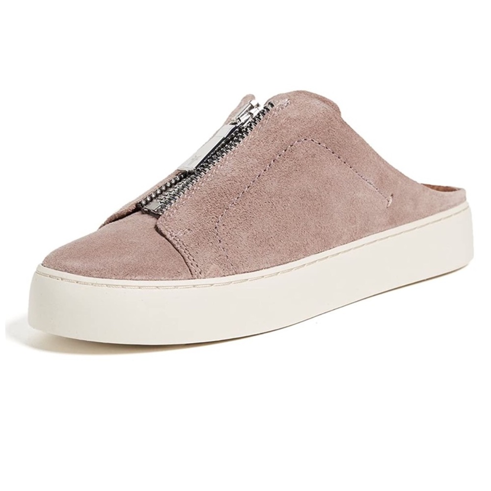 Frye Women's Lena Zip Mule Sneaker suede pink no tags NEW - Picture 1 of 7